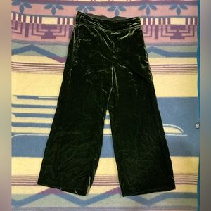 Madewell Velvet Green wideleg Pants Size XS